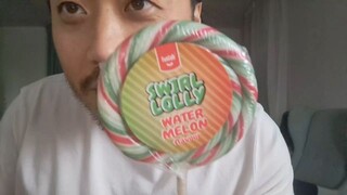 ASMR Huge Watermelon Lollipop 🍭 Mouth Sounds & Licking 🍭