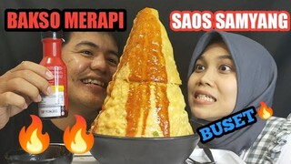 BAKSO GUNUNG MERAPI KOLAB SAOS SAMYANG 🔥- PERTAMA KALI MAKAN BAKSO KUAH CREAMY BERSAMA ISTRI