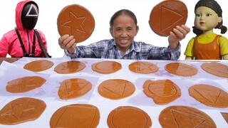 Bà Tân Vlog - Thử Thách Tách Kẹo Đường Trong Trò Chơi Con Mực Thắng Nhận 2 Triệu