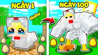 TÔ GÀ THỬ THÁCH 100 NGÀY TRỞ THÀNH GÀ 6 MÚI SIÊU MẠNH TRONG MINECRAFT*TÔ GÀ THỬ THÁCH 24H TẬP TẠ