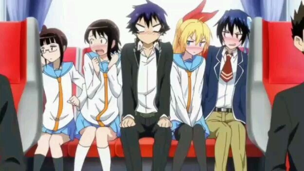 Bị 4 nàng kẹp chắc anh khó thở lém:)) # anime hài hước