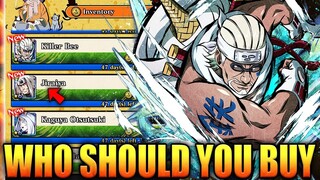 WHO SHOULD YOU BUY FIRST and USE STONES ON (Kage League Rewards GUIDE) Naruto Ultimate Ninja Blazing
