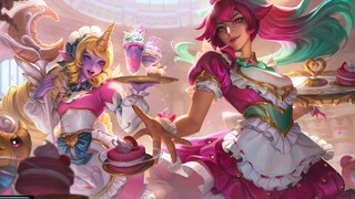 Coffee Sweetheart Skin Preview: LOL Maid Cafe Opens~ Coffee Sweetheart: Soraka, Gwen, Annie, Bard, V