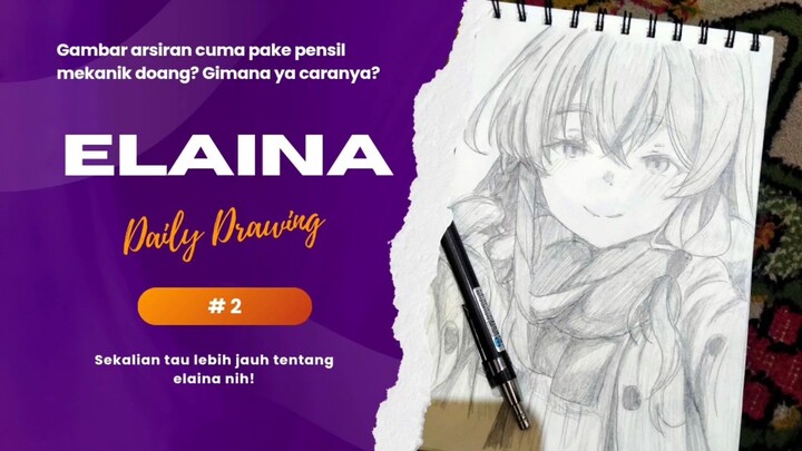 Gambar arsir hitam putih karakter anime Elaina yuk! ( ◜‿◝ )♡