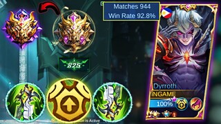 TOP GLOBAL DYRROTH MYTHICAL GLORY 90% WINRATE IN RANK🔥| NEW META EMBLEM & BUILD (1 SHOT) 2022 MLBB