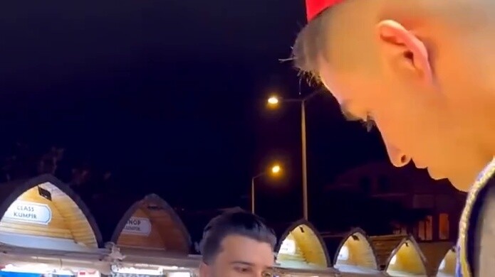 It was my first time eating Turkish ice cream and I was a little nervous