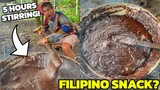 FILIPINO GIANT KAWA COOKING! Philippines Most Unique Coconut Snack? (Muslim Mindanao)