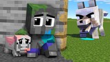Monster School : Baby Zombie and Animals Cute No Colors - Sad Story - Minecraft Animation