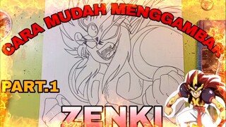 cara mudah menggambar anime lawas zenki part.1
