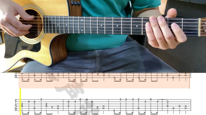 Guitar fingerstyle for the background music of the anime "Crayon Shin-chan"