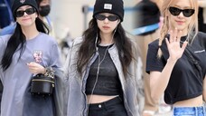 JISOO&JENNIE&ROSÉ结束海外行程,ICN入境
