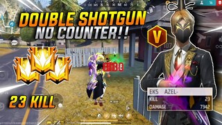 23 Kill 💪 Solo VS Squad FF Garena Bercanda EKS AZEL Dikasih Double Shotgun??😱