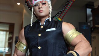 191cm tall cosplay Tengen Uzui, try to restore as much as possible, it's the first time in my life, 