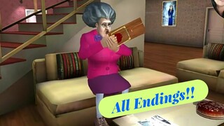 All Ending Pranks of Miss T (Scary Teacher 3D) new animation scenes v5.0.2