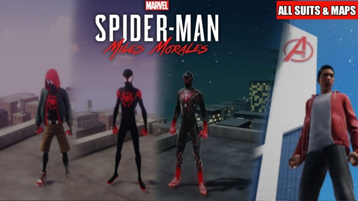 All Suits With Maps| R USER GAMES | Spider Man Miles Morales Fanmade Game Mobile...