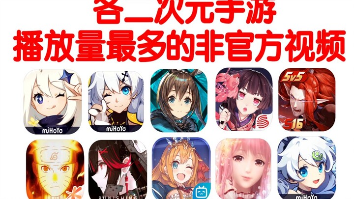 Video non-resmi dengan jumlah penayangan terbanyak untuk setiap game mobile anime adalah yang mana?