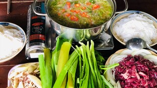 Vừa mưa vừa ăn NỒI  LẨU TRÂU NHÚNG MẺ tót cả mồ hôi/Amtqn tv