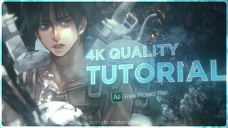 HIGH QUALITY for Youtube and Instagram Tutorial (4K/8K Quality) - After Effects (free preset)