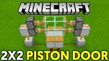 Minecraft: How to Make a 2x2 Piston Door | Easy Redstone Tutorial for Beginners!