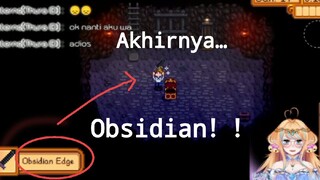 Akhirnya berhasil mencapai lantai mining level 90, dapat Obsidian! Meski pedang sih, belum batunya.