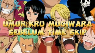 Umur Kru Mugiwara Sebelum Time Skip