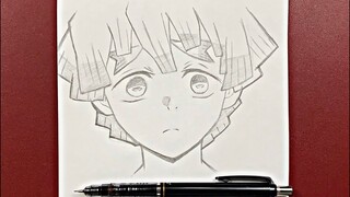 Anime drawing | how to draw Zenitsu Step-by-step using just a pencil