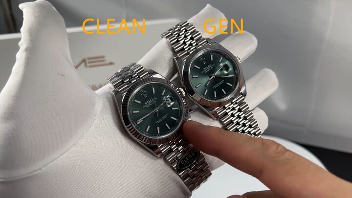 Compare Rolex DateJust 41 126334 Green dial contrast Clean factory
