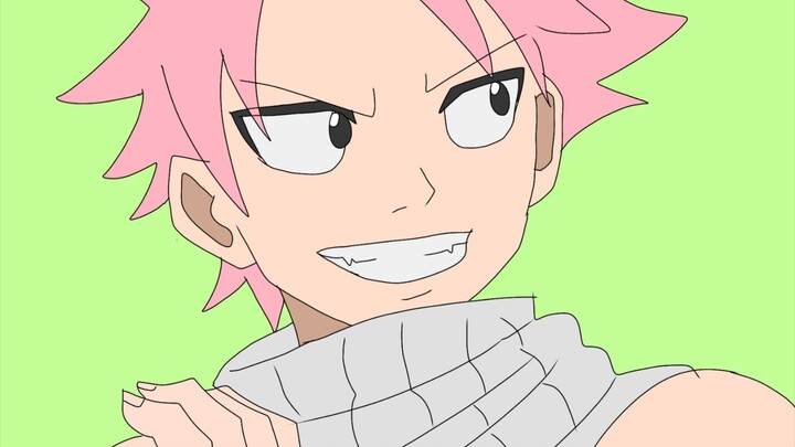 Gambarin momen Natsu yg lagi excited karna Vulcan hitam dapat berbicara