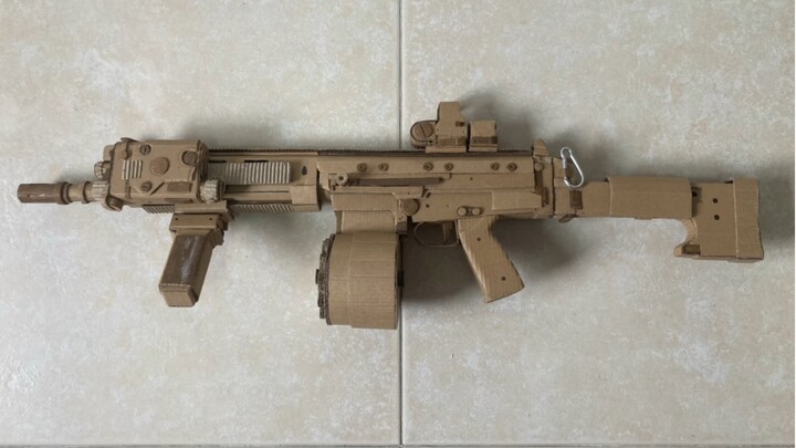 Handmade paper short barrel SA-58 model (refer to Tarkov)