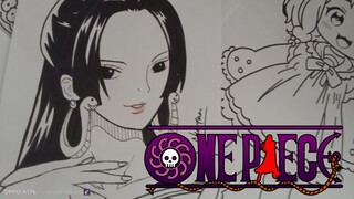 Boa Hancock - One Piece || Black and White Art (SPEED DRAWING)
