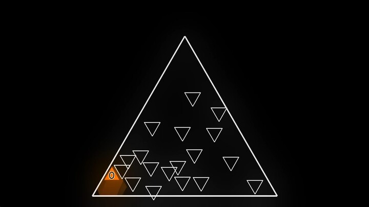 Once the triangle completes its rebound and turns red, it becomes an obstacle.