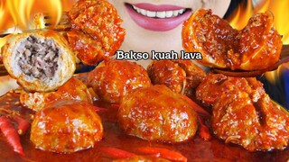 MAKAN BAKSO CINCANG, BAKSO URAT, BAKSO TELUR BERKUAH LAVA SANGAT PEDAS | EATING SOUNDS