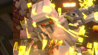 The highly flammable alloy-enhanced Iron Golem's first battle with the eternal village hero, the ind