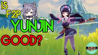 Is Yunjin Worth Getting as the Free 4 Star? | C0 F2P Build 1st Impression & Testing | Genshin Impact