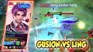 GUSION VS LING, MAEN PARTY 5 KETEMU LING JAGO ketar ketir gua 😱