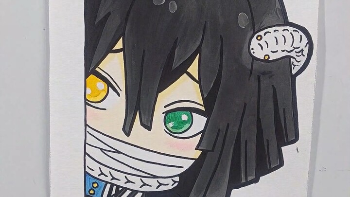 Hand-Drawn Peek-a-Boo Iiyama Koyohane #AnimeFanArt #SnakeRomance #IiyamaKoyohane #DemonSlayer