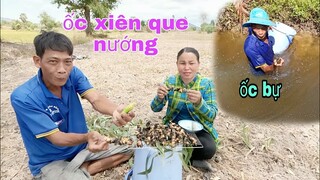 Tư Ra Đồng Bắt Ốc Xiên Que Nướng Chấm Mù Tạt Siêu Cay