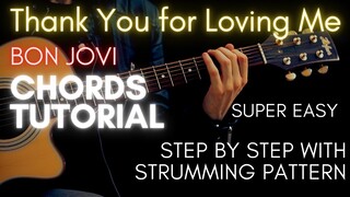 Bon Jovi - Thank You for Loving Me Chords (Guitar Tutorial) for Acoustic Cover