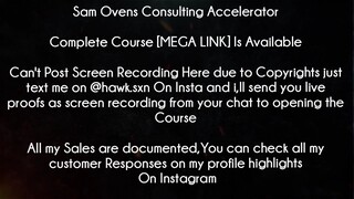 Sam Ovens Consulting Accelerator Course download
