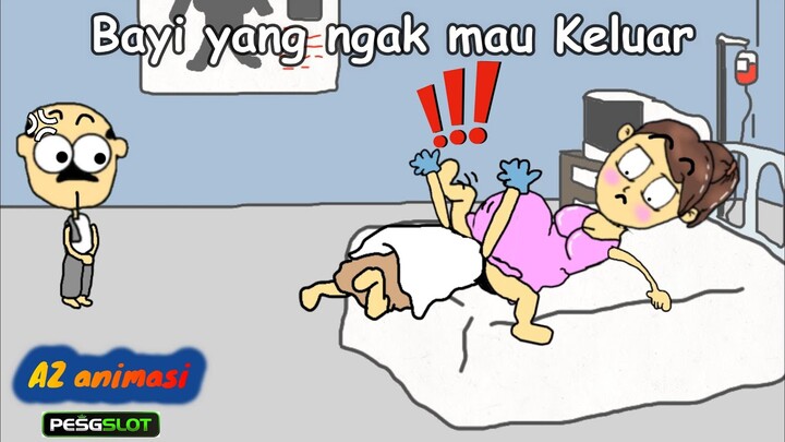 Kartun Lucu Bayi Ngak Mau Keluar - Funny Cartoon