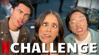 LOVE HARD Cast Plays The "HARDCORE RECAP" Challenge With Nina Dobrev, Darren Barnet & Jimmy O. Yang