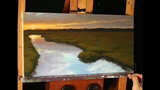 Time lapse painting a sunset and stream in acrylic with Tim Gagnon