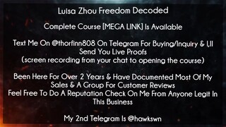 Luisa Zhou Freedom Decoded Course download