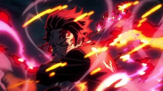 Demon Slayer -  Tanjiro vs uppermoon 4  (Hinokami Kagura  Dragon Sun Halo Head Dance)