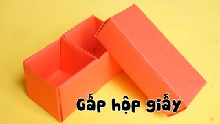 Cách làm hộp quà bằng giấy 2 ngăn cực dễ - Cách Gấp Hộp Quà đơn giản Gấp giấy Origami