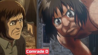 Attack on Titan, perbandingan sebelum dan sesudah transformasi karakter