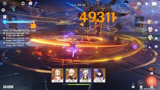 Yoimiya C0 & Raiden Shogun Ei C2 Overloaded Team Abyss Floor 12 Gameplay Showcase
