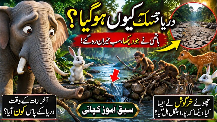 دریا اچانک خشک کیوں ہونے لگا؟ 😱 ہاتھی نے جو دیکھا سب حیران رہ گئے! | Elephant Moral Story | Urdu Ka