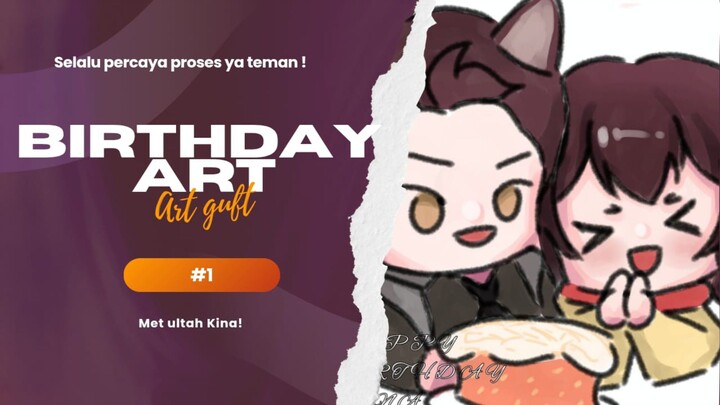 First time ngasih art gift, special birthday Valko dan Kina 😼❗[Art Gift].