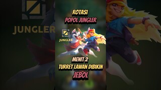 Rotasi POPOL JUNGLER menit 2 turret lawan dibikin JEBOL #mlbb #mobilelegends #mlbbcreatorcamp